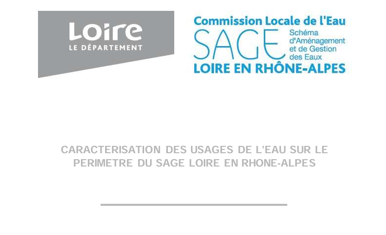 Première caractérisation des usages de l’eau sur le périmètre SAGE LRA